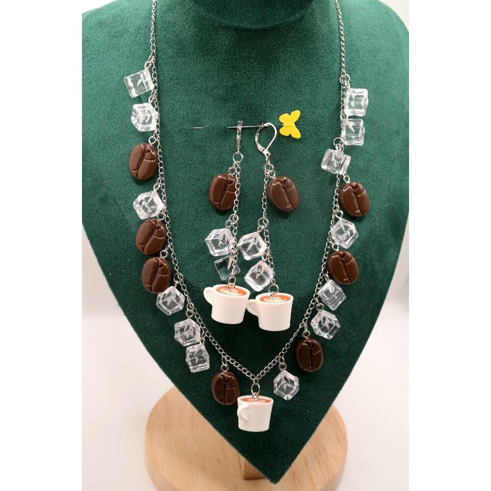 Coffee Coffee Coffee Necklace & Earrings